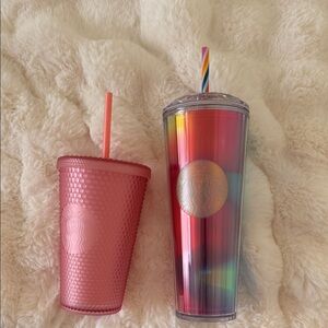 Starbucks Pink and Multicolor Tumbler Duo